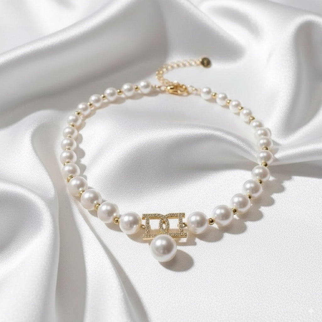 Women  Korean Pearl  Chain Collar Choker Necklace earring Jewelry set Party Accessories