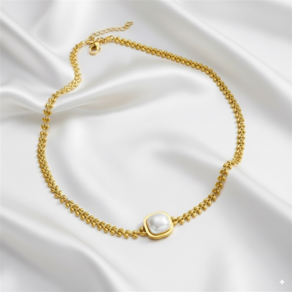 DIEYURO 316L Stainless Steel Square Large Pearl Necklace Earrings Ring For Women Girl New Party Gift Fashion Jewelry Set Bijoux