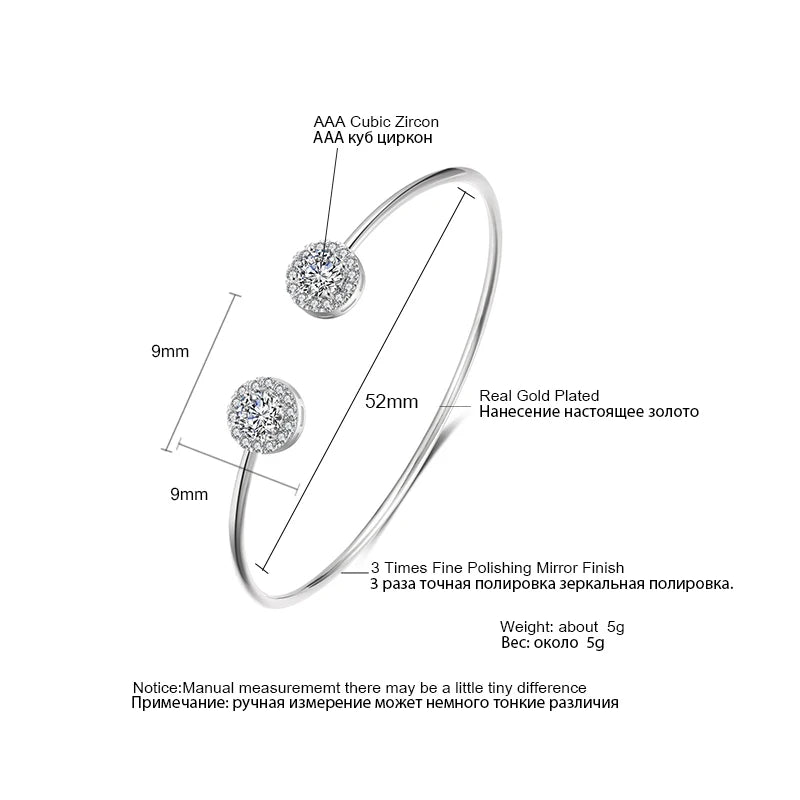 Fashionable Simple Round Cube Zirconia Bracelet Suitable For Women To Wear And Match Fashion Jewelry For Summer Travel