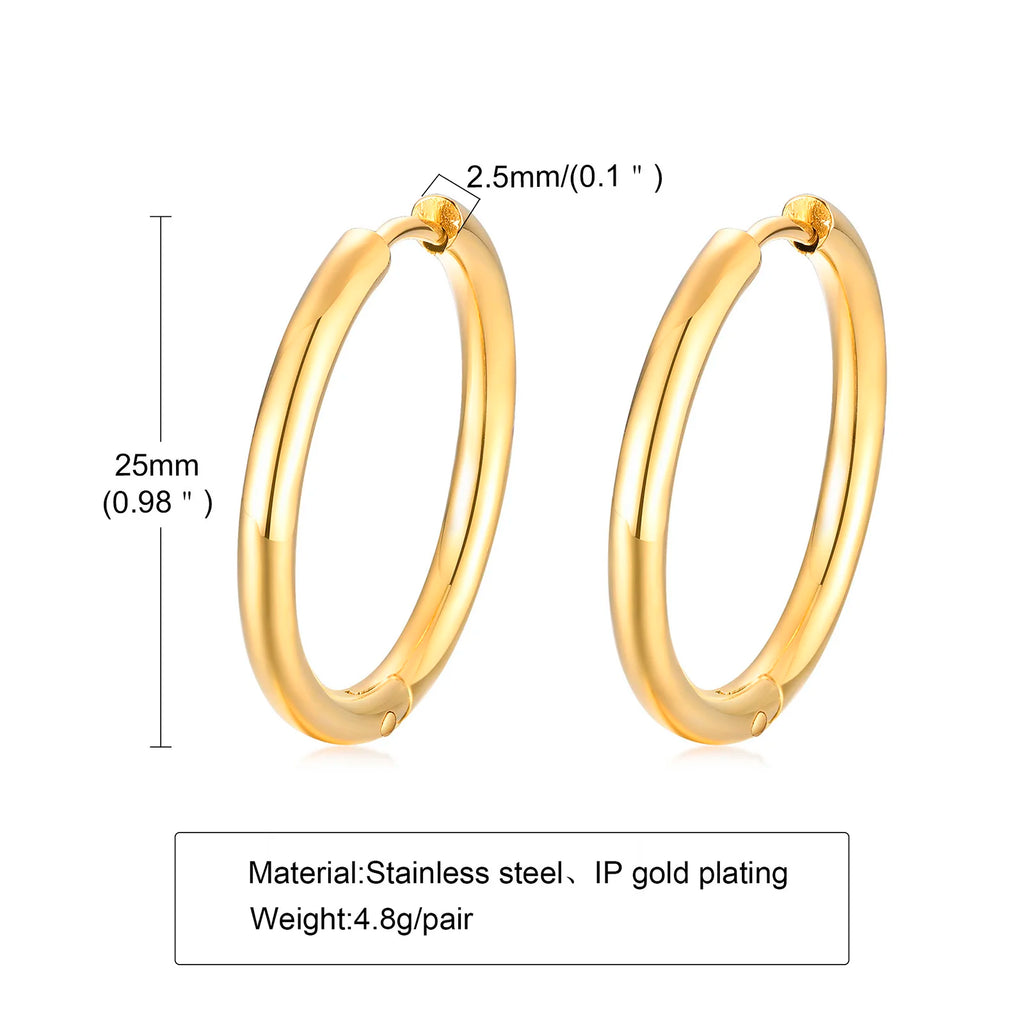 Double Link Hoop Earrings for Women, Stainles Steel Dangle Drop Hoops, Interlocked Circle Stud Earrings, Wholesale Jewelry
