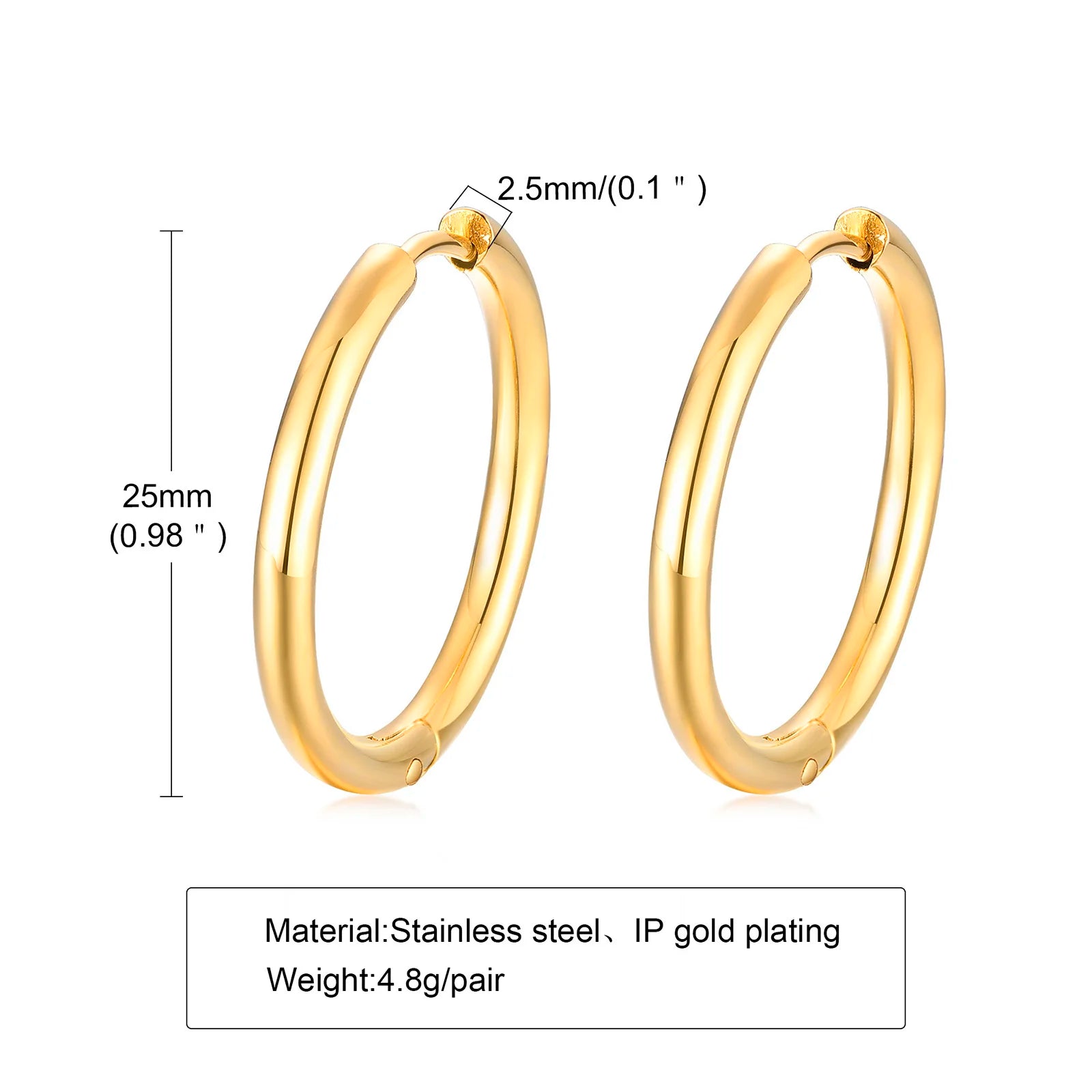 Double Link Hoop Earrings for Women, Stainles Steel Dangle Drop Hoops, Interlocked Circle Stud Earrings, Wholesale Jewelry
